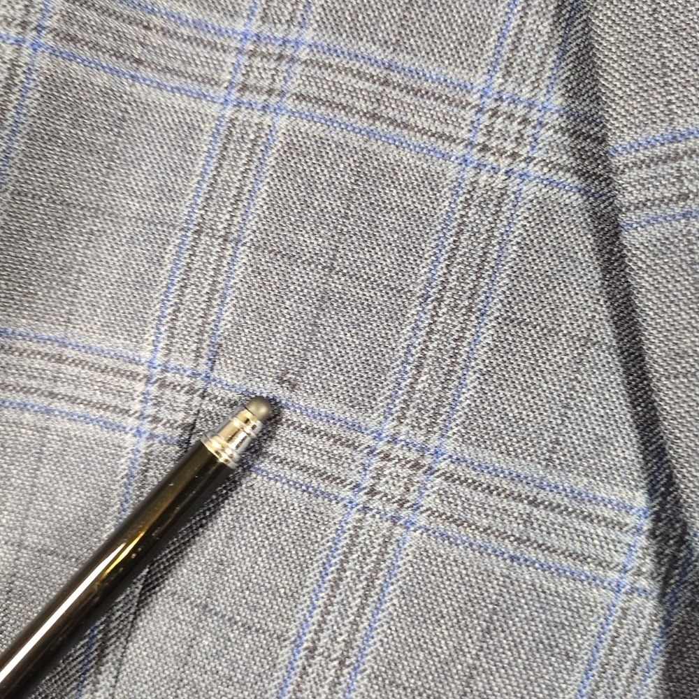 Tallia Mens 46R Wool Blazer Blue Windowpane Plaid Sport Coat Single Breasted - Picture 5 of 8